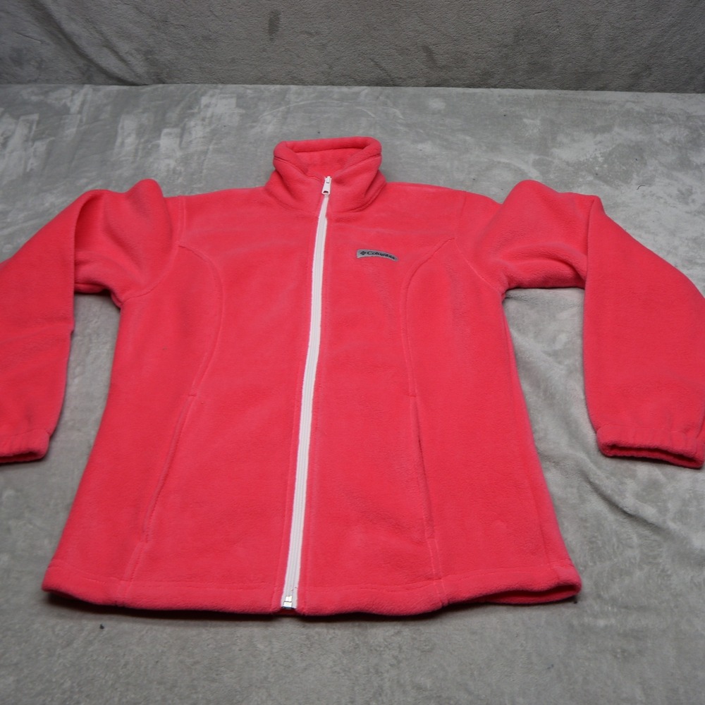 Columbia Jacket Womens Small Pink Full Zip Light Fleece Benton Springs Hiking
